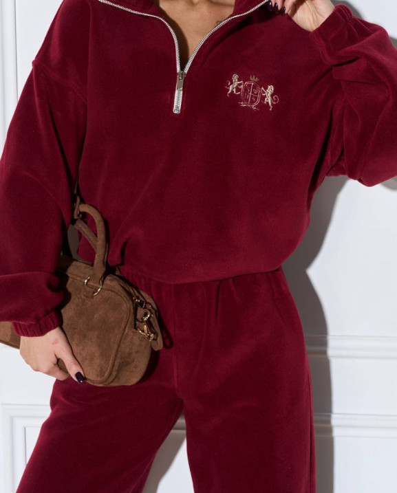 103 Спортивний костюм з поларфлісу на стойці з вишивкою